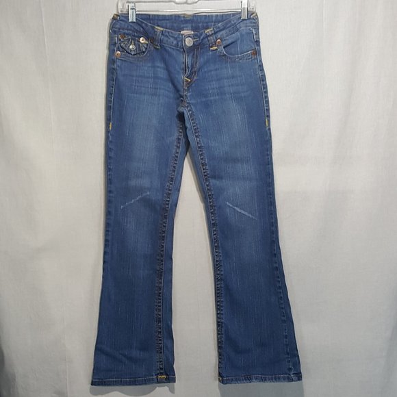 True Religion Low Rise Stretch Flared Jeans Sz 28 - Picture 1 of 3
